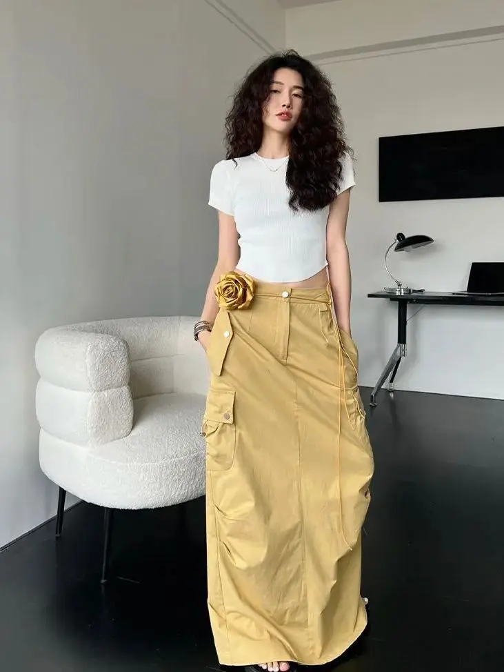 Summer American Three-dimensional Floral Dress, Retro Long Skirt, New Design with Drawstring, Long Workwear Skirt
Summer American Three-dimensional Floral Dress, Retro Long Skirt, New Design with Drawstring, Long Workwear Skirt