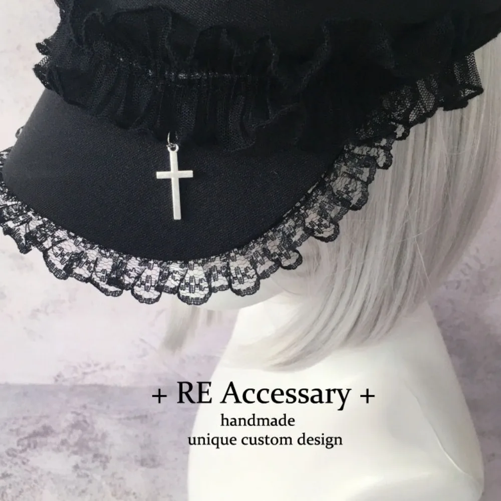 Милый двухслойный берет, шляпа с кружевным крестом и маленьким лицом, шляпа Y2K, темная дизайнерская кепка газетчика для девочек 
Милый двухслойный берет, шляпа с кружевным крестом и маленьким лицом, шляпа Y2K, темная дизайнерская кепка газетчика для девочек