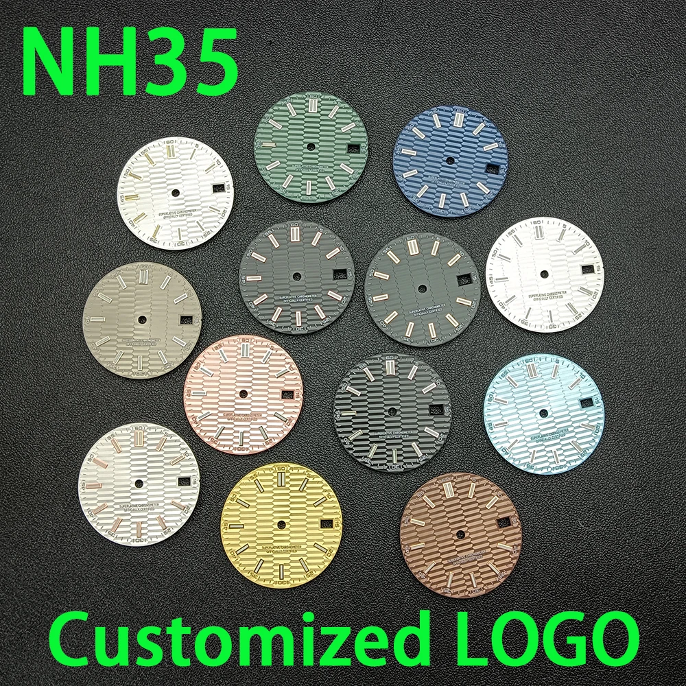 NH35 dial watch dial men's watch customized logo dial blue luminous dial suitable for NH35 movement watches
NH35 dial watch dial men's watch customized logo dial blue luminous dial suitable for NH35 movement watches