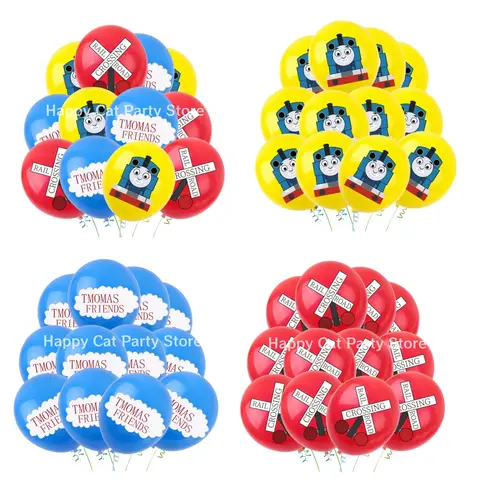 ลูกโป่งลาเท็กซ์โทมัสลูกโป่งลาเท็กซ์สุขสันต์วันเกิดของตกแต่งงานปาร์ตี้การ์ตูนรถไฟลูกโป่งงานปาร์ตี้ของขวัญเด็กของเล่นสำหรับเด็กผู้ชาย