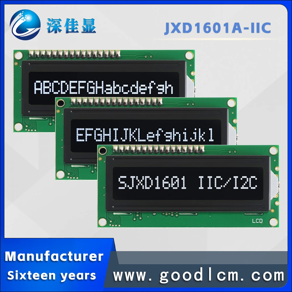 Высококачественный экран промышленного класса IIC/I2C 1601, символьный экран JXD1601A-IIC VA, белый отрицательный модуль подсветки LCM
Высококачественный экран промышленного класса IIC/I2C 1601, символьный экран JXD1601A-IIC VA, белый отрицательный модуль подсветки LCM
