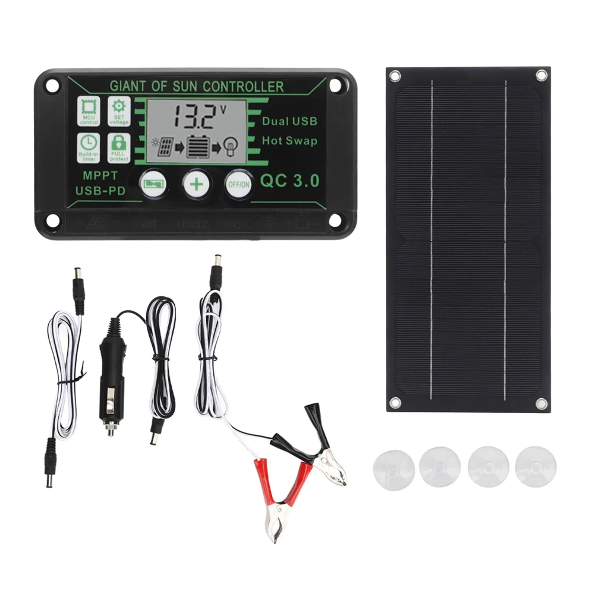 A95I-600W Solar Panel Kit with 100A Charge Controller Solar Charging for Outdoor RV Camping Boat Trailer System
A95I-600W Solar Panel Kit with 100A Charge Controller Solar Charging for Outdoor RV Camping Boat Trailer System
