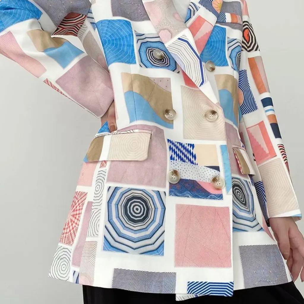 Women's European And American Style Temperament Space Printed Double-Breasted Suit Coat Fashion Upper Wear
Women's European And American Style Temperament Space Printed Double-Breasted Suit Coat Fashion Upper Wear