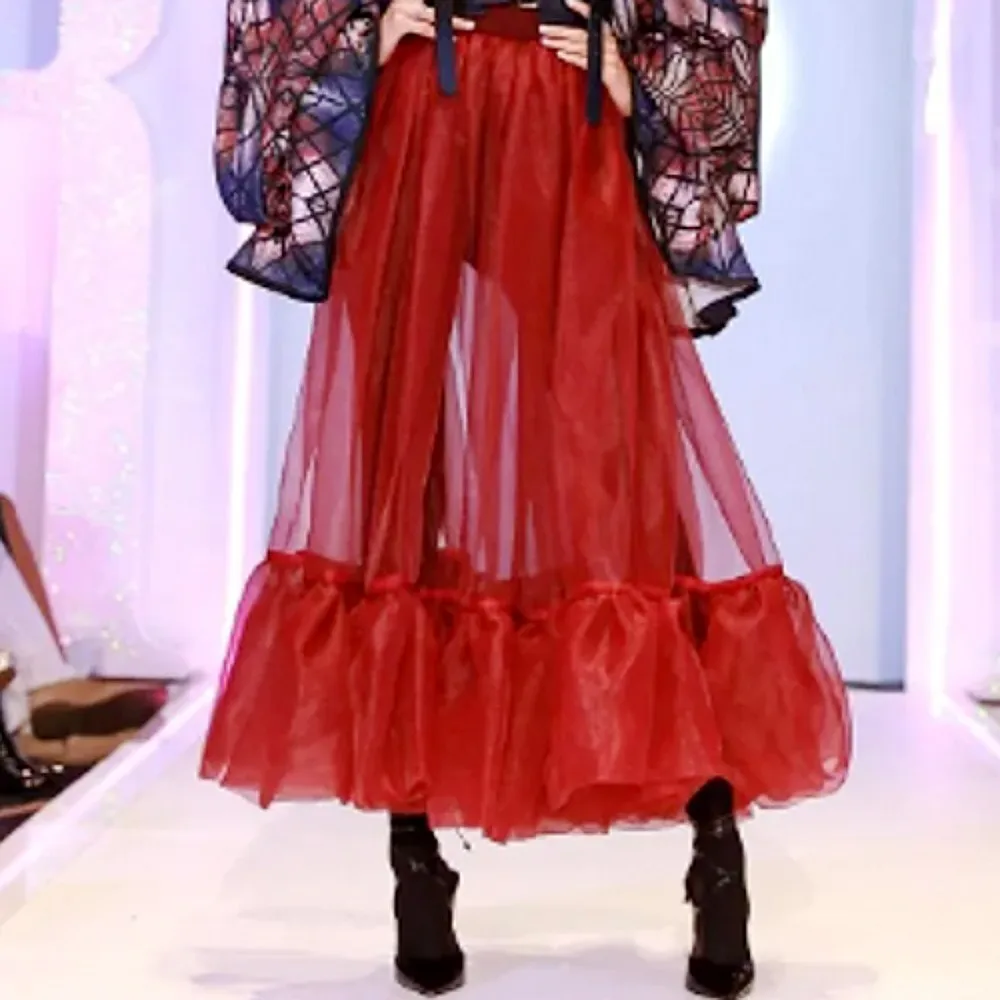 Dark Red Halloween Maxi Skirts High Waist Ankle Length Lady Office Party Skirt Sexy Organza Women Saias
Dark Red Halloween Maxi Skirts High Waist Ankle Length Lady Office Party Skirt Sexy Organza Women Saias