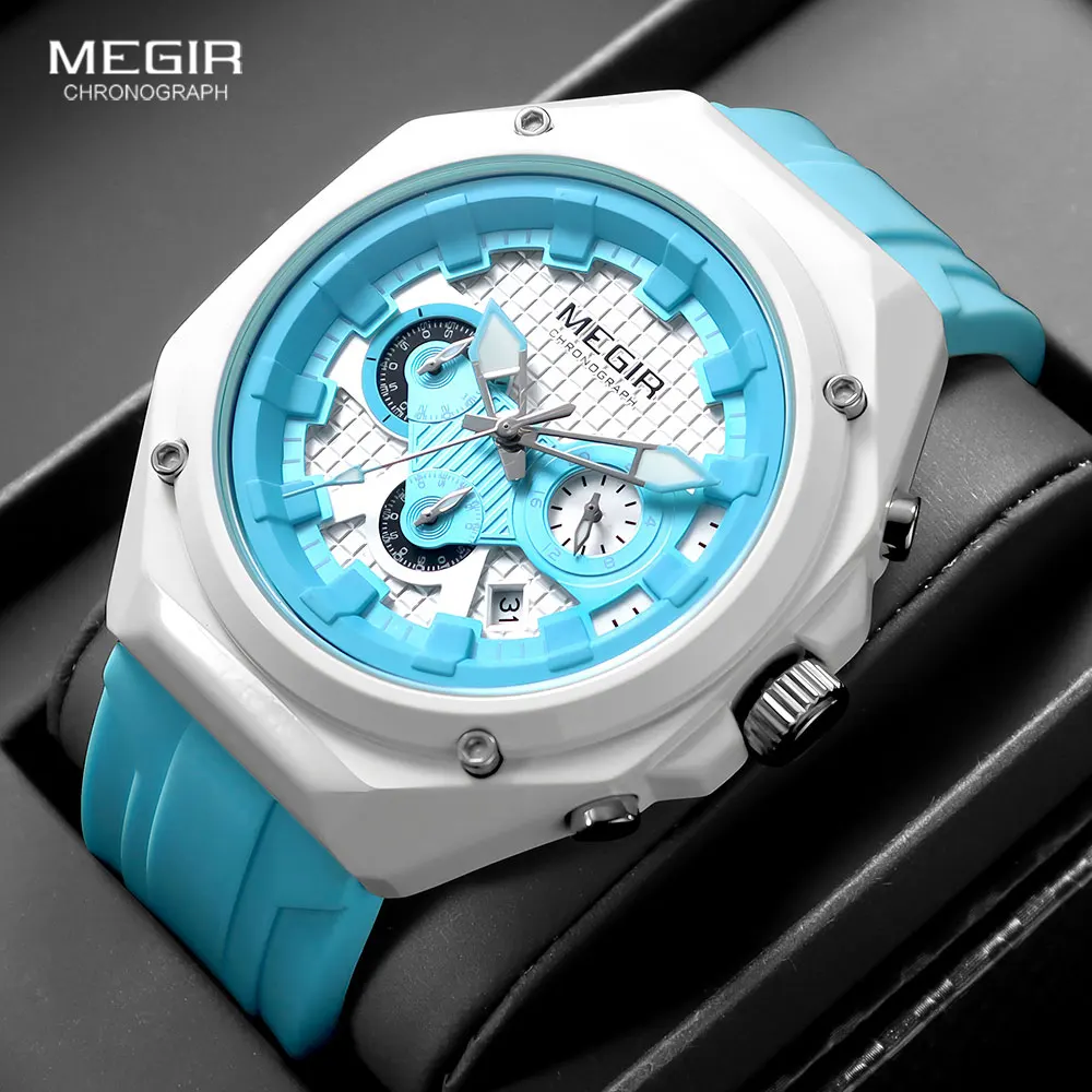 MEGIR новые спортивные кварцевые часы унисекс с силиконовым ремешком, водонепроницаемые многофункциональные наручные часы со светящимися стрелками для мужчин и женщин
MEGIR новые спортивные кварцевые часы унисекс с силиконовым ремешком, водонепроницаемые многофункциональные наручные часы со светящимися стрелками для мужчин и женщин