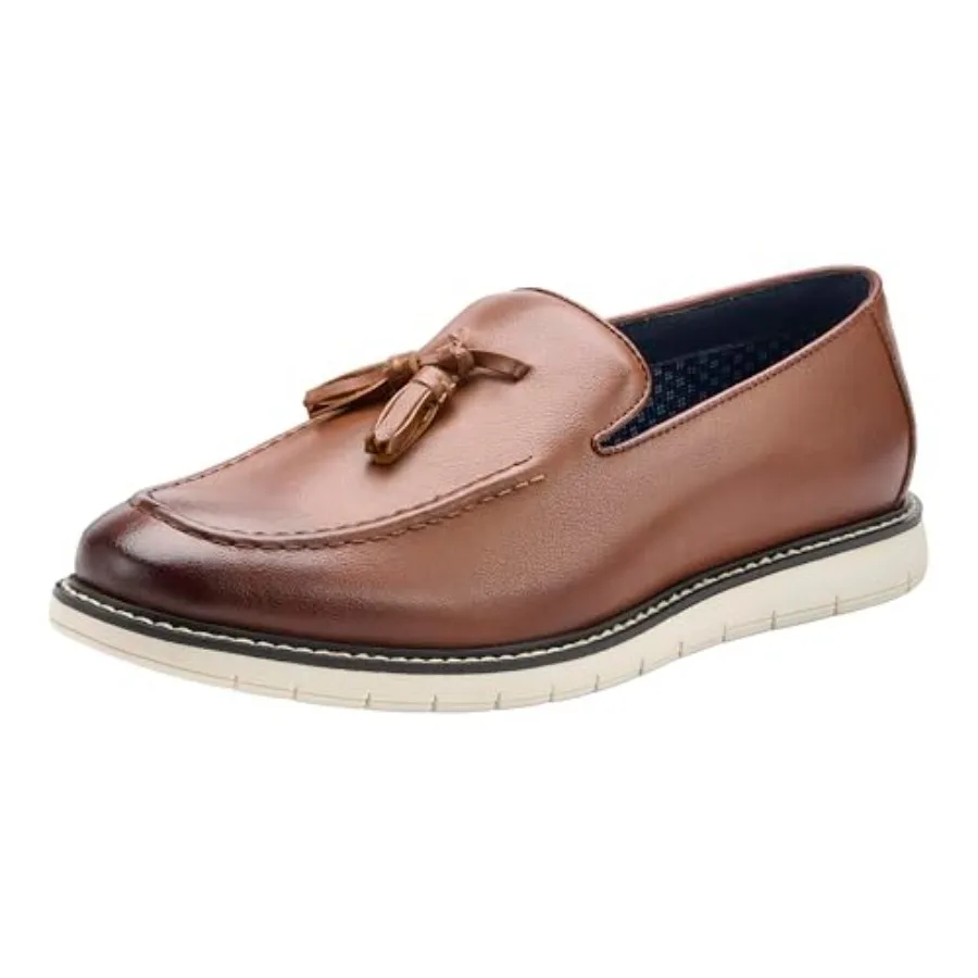 Temeshu Men's Classic Tassel Loafers, Black Brown Dress Shoes with White Sole, Slip-on Casual Business Footwear DS28
Temeshu Men's Classic Tassel Loafers, Black Brown Dress Shoes with White Sole, Slip-on Casual Business Footwear DS28