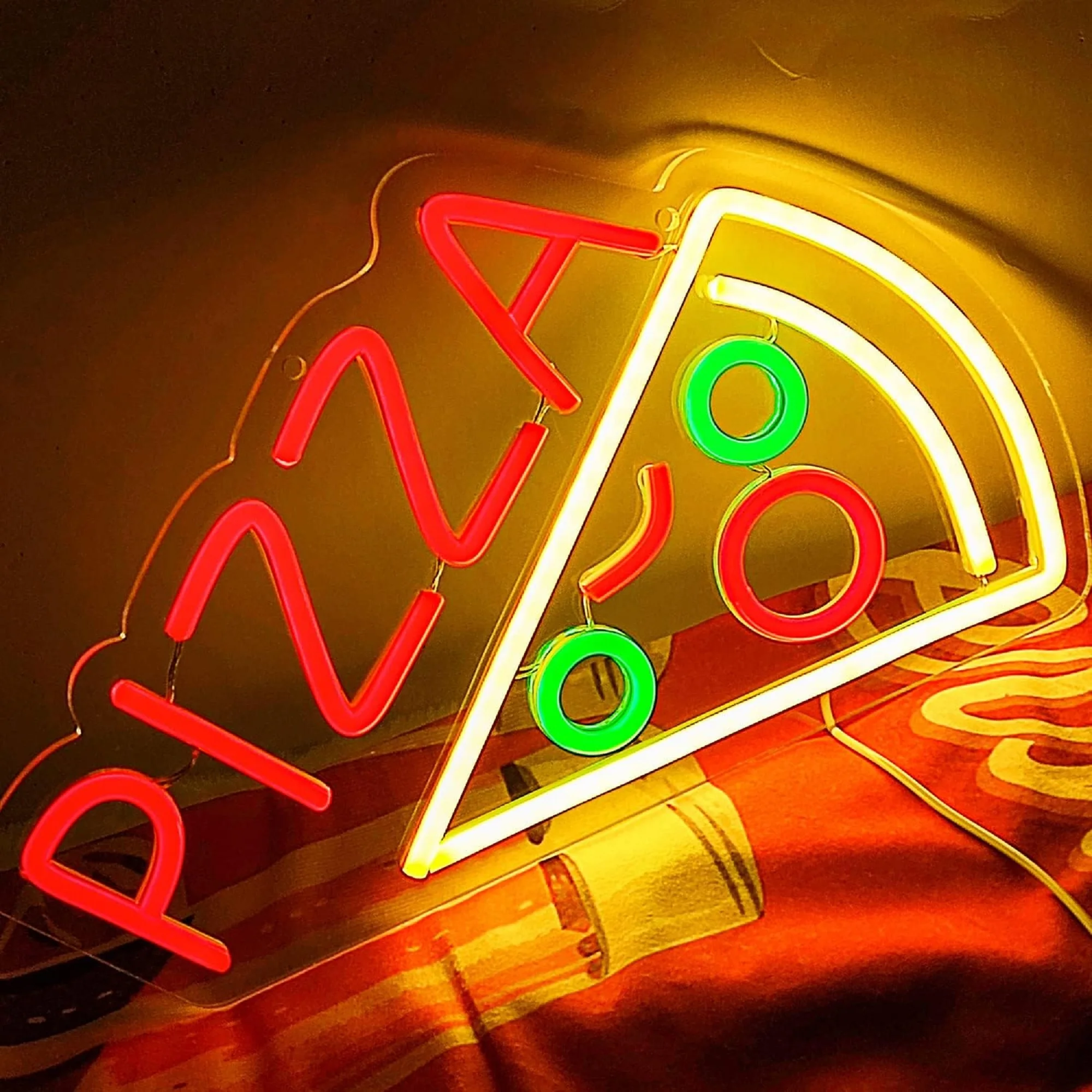 Pizza Neon Sign for Wall Decor Pizza Shaped Neon Sign for Pizzeria Restaurant Kitchen Restaurant Food Decor USB Powered
Pizza Neon Sign for Wall Decor Pizza Shaped Neon Sign for Pizzeria Restaurant Kitchen Restaurant Food Decor USB Powered