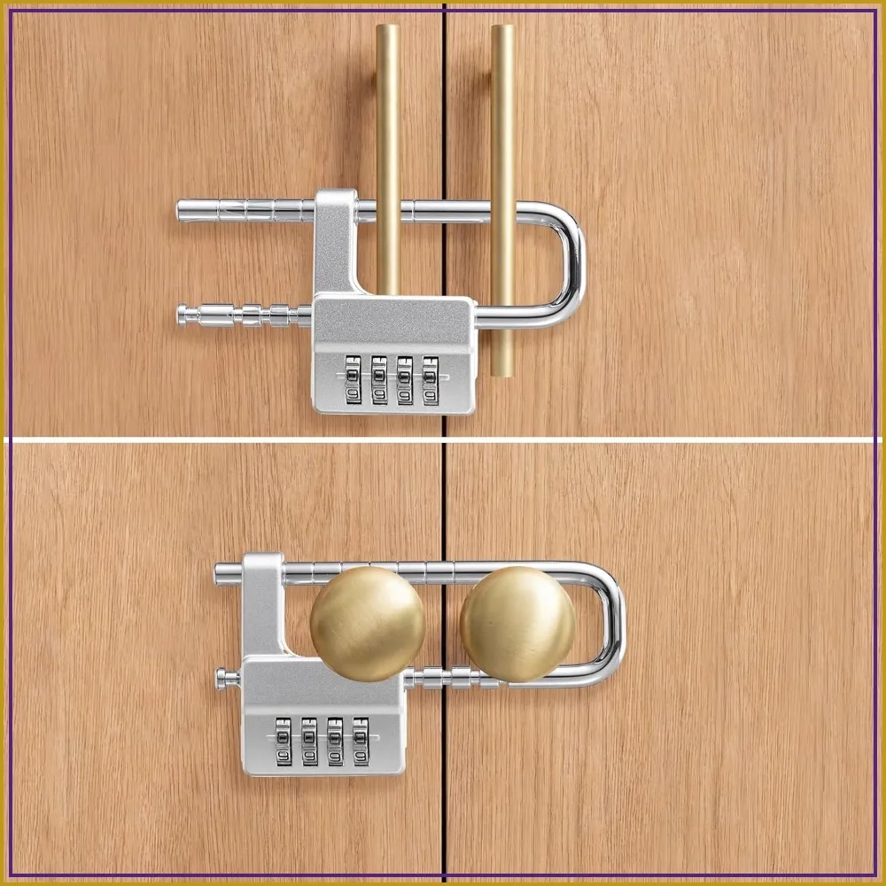2 Pcs 4 Digit Combination Cabinet Lock U Shaped Code Gym 2.51 x 4.6 Inch Adjustable Padlock Metal Long Shackle Lock for Outdoor Fences Sports Lockers
2 Pcs 4 Digit Combination Cabinet Lock U Shaped Code Gym 2.51 x 4.6 Inch Adjustable Padlock Metal Long Shackle Lock for Outdoor Fences Sports Lockers