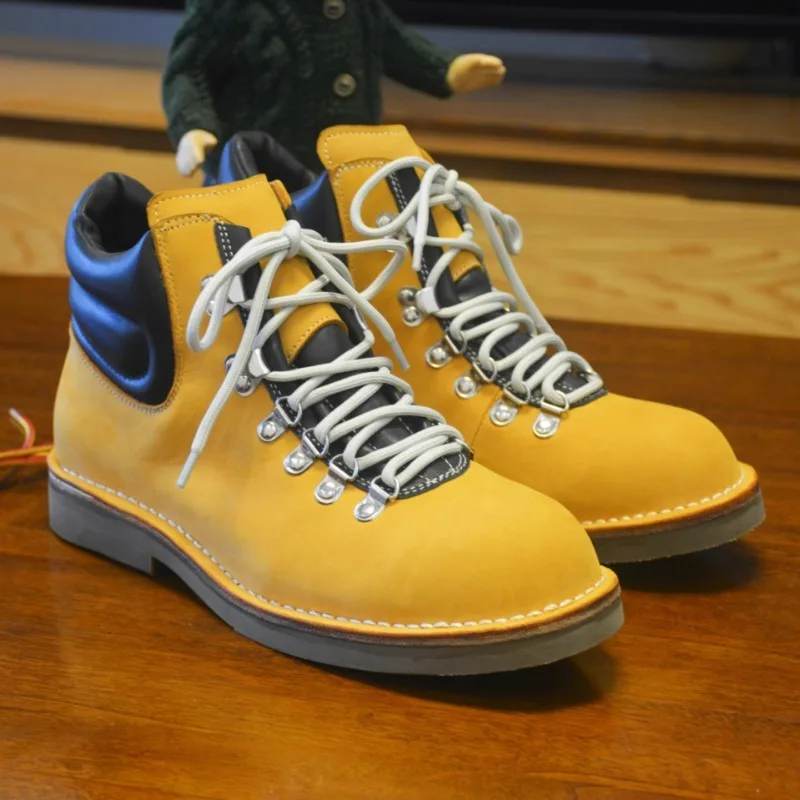 Handmade Genuine Leather Waterproof Outdoor Hiking Shoes British Luxury Casual Men Work Boots Fashion Yellow Motorcycle Boots
Handmade Genuine Leather Waterproof Outdoor Hiking Shoes British Luxury Casual Men Work Boots Fashion Yellow Motorcycle Boots
