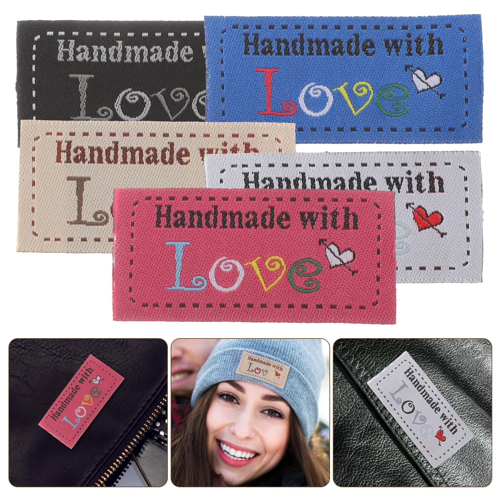 100pcs Love Woven Labels Handmade Sewing Tags Wallet Purse Bag Craft Projects Red Blue Yellow Black White Clothes Labels
100pcs Love Woven Labels Handmade Sewing Tags Wallet Purse Bag Craft Projects Red Blue Yellow Black White Clothes Labels
