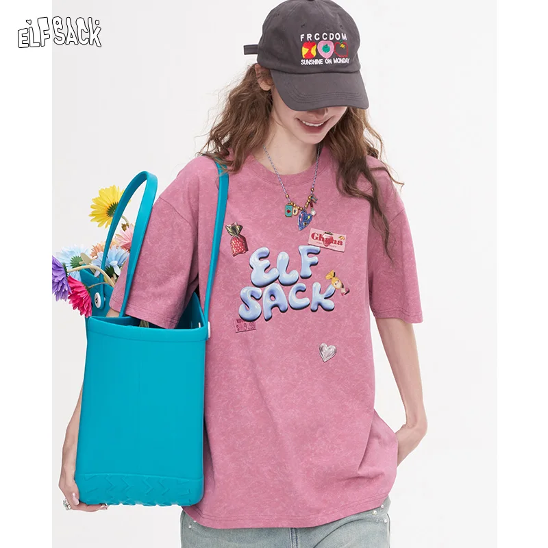 ELFSACK 2025 Summer New Arrivals Pink Letter Printed Casual Short Sleeved T-Shirt For Women
ELFSACK 2025 Summer New Arrivals Pink Letter Printed Casual Short Sleeved T-Shirt For Women