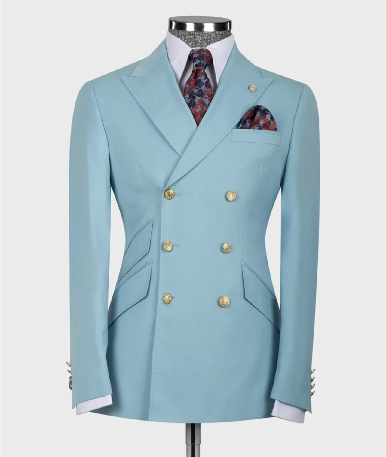 Sky Blue Men Suit Classic 6 Button Slim Fit 2 Piece Celana Wedding Groom Jaket/Double Breasted Best Man Baju Penjahit
Sky Blue Men Suit Classic 6 Button Slim Fit 2 Piece Celana Wedding Groom Jaket/Double Breasted Best Man Baju Penjahit