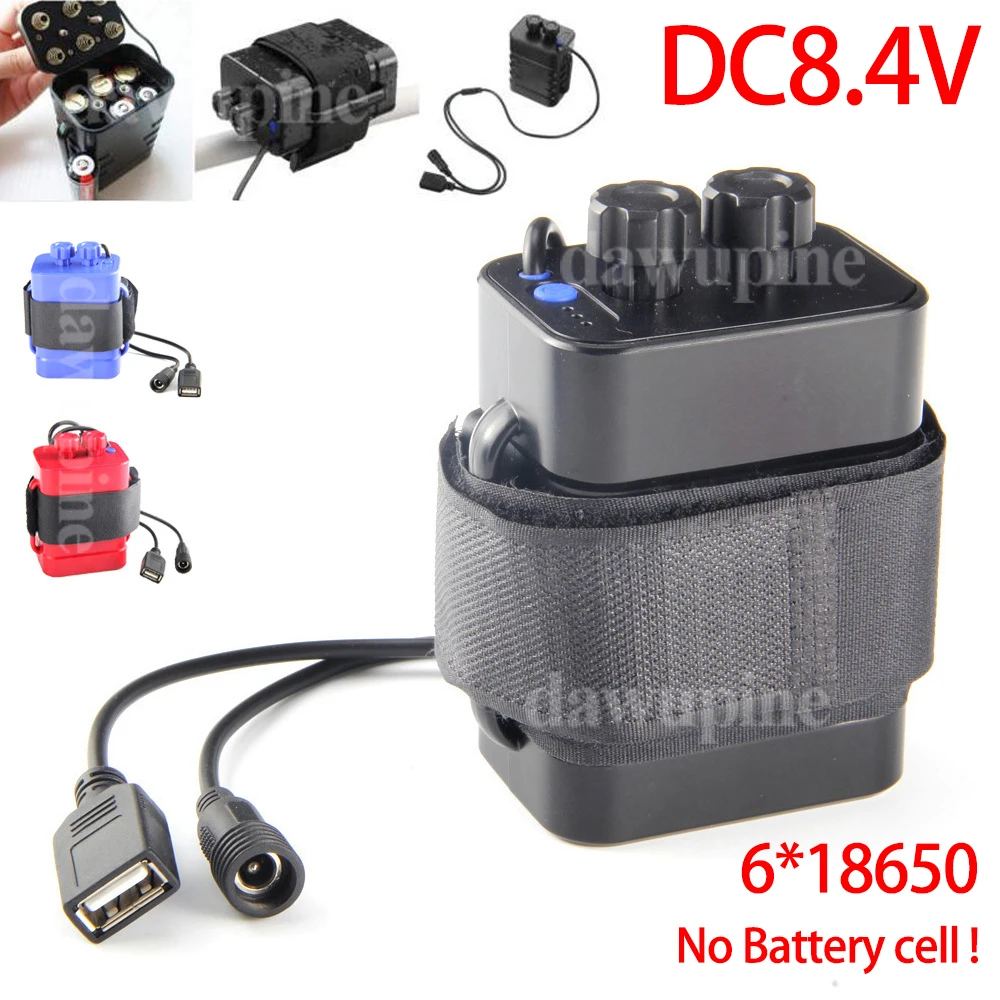 DC 8.4V 6*18650 Lithium Battery Storage Box Case DIY 18650 Battery Pack USB Power Bank for Bicycle Light Bike Lamp Mobile Phone
DC 8.4V 6*18650 Lithium Battery Storage Box Case DIY 18650 Battery Pack USB Power Bank for Bicycle Light Bike Lamp Mobile Phone