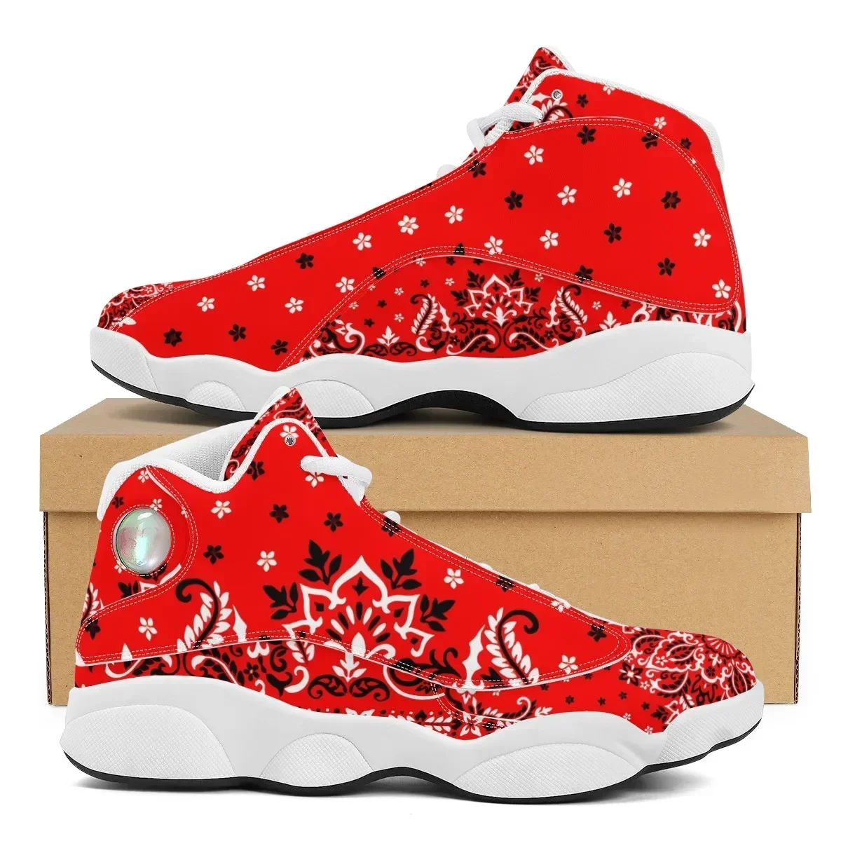 Print On Demand Custom Sneaker Red Bay Packers Bandana Paisley Print Men's Basketball Sneaker Packers team printing 35-48 Size
Print On Demand Custom Sneaker Red Bay Packers Bandana Paisley Print Men's Basketball Sneaker Packers team printing 35-48 Size