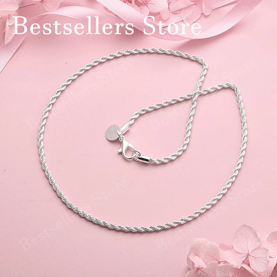 925 Sterling Silver 2mm 16-30 inch Rope Chain Necklace for Men and Women, Fashion Party Hip Hop Accessory
925 Sterling Silver 2mm 16-30 inch Rope Chain Necklace for Men and Women, Fashion Party Hip Hop Accessory