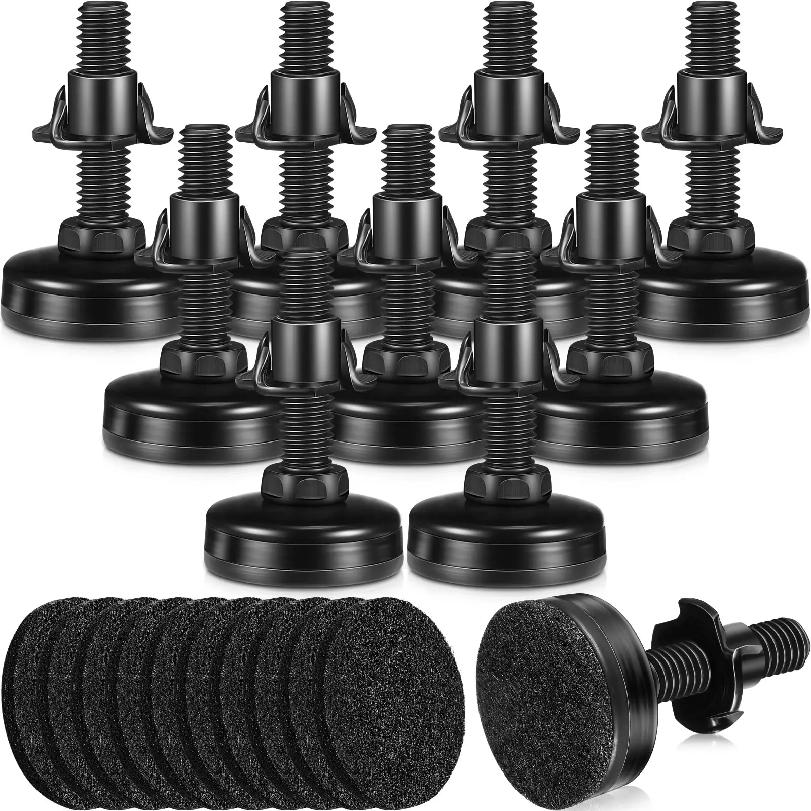 20 Black Heavy-Duty Adjustable Furniture Leveling Feet With 3/8-16 Threaded Studs For Tables, Cabinets, Chairs And Sofas
20 Black Heavy-Duty Adjustable Furniture Leveling Feet With 3/8-16 Threaded Studs For Tables, Cabinets, Chairs And Sofas