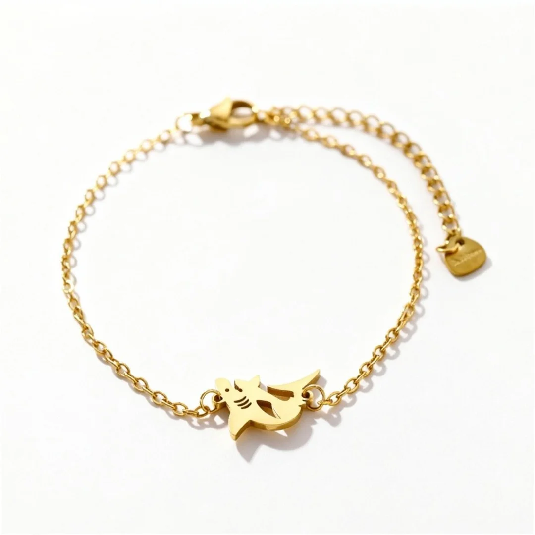 Cute Tiny Ocean Animal Shark Charm Bracelet Female Gold Silver Color Stainless Steel Chain Link Bracelets for Women Jewelry Gift
Cute Tiny Ocean Animal Shark Charm Bracelet Female Gold Silver Color Stainless Steel Chain Link Bracelets for Women Jewelry Gift