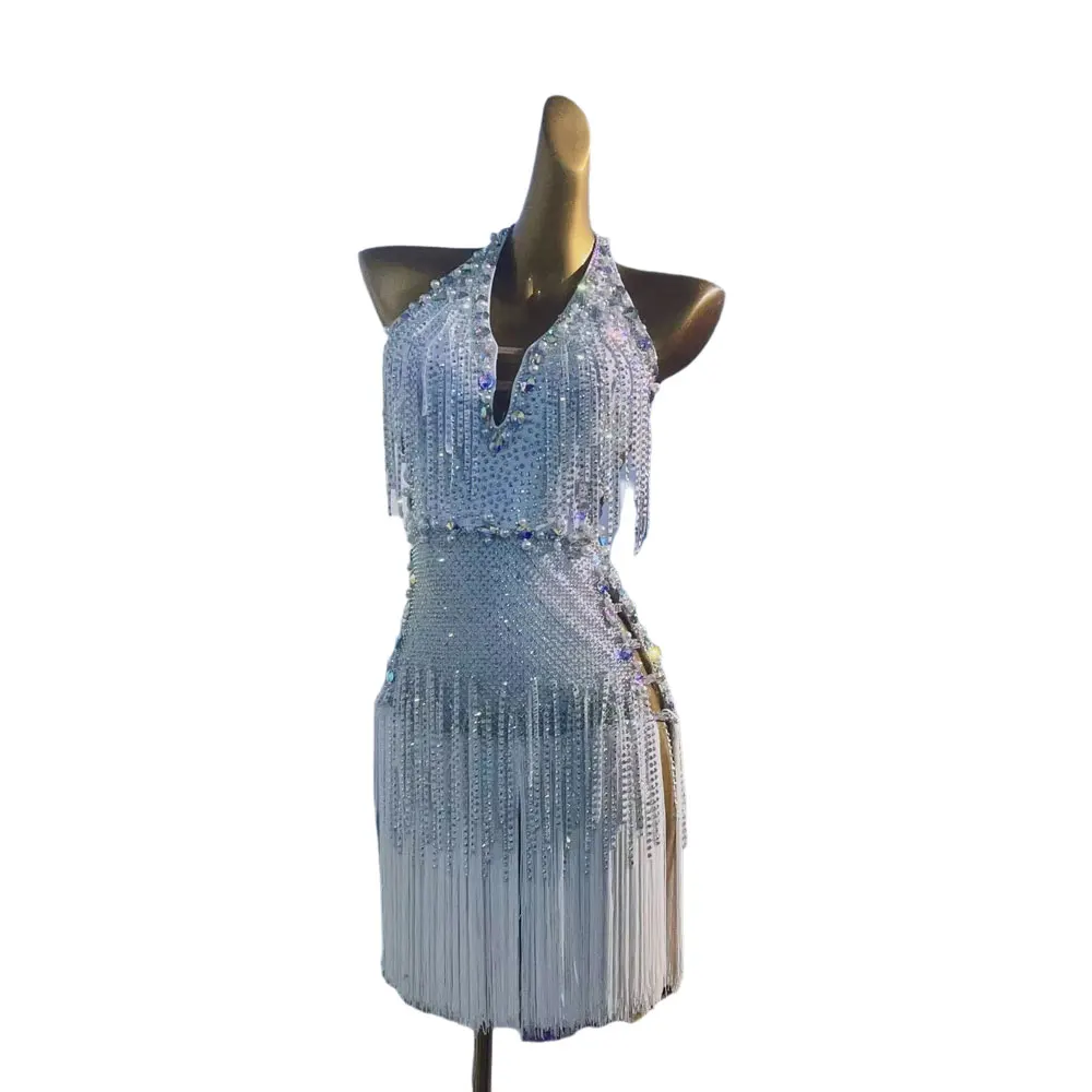 Latin Dance International Stage Performance Clothing Full Diamond Patchwork Tassels High-end Custom Samba Professional Dress
Latin Dance International Stage Performance Clothing Full Diamond Patchwork Tassels High-end Custom Samba Professional Dress