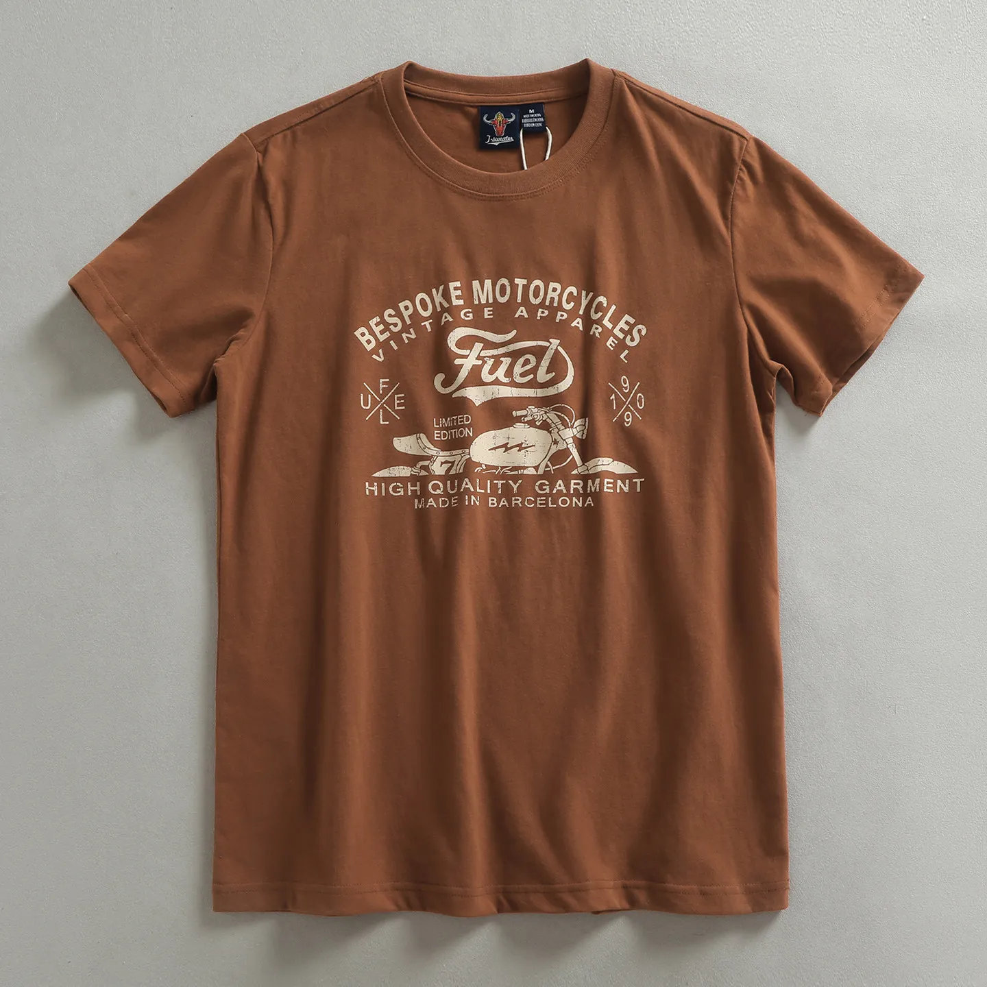 Men Vintage Motorcycle Fuel Print T Shirt Washed Brown Crew Neck Short Sleeve Casual Streetwear Male Tees
Men Vintage Motorcycle Fuel Print T Shirt Washed Brown Crew Neck Short Sleeve Casual Streetwear Male Tees