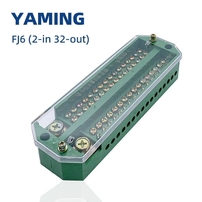 2-IN 32-OUT Brass Terminal Blocks Connection Single-phase Household Meter Box Lighting FJ6 Connector
2-IN 32-OUT Brass Terminal Blocks Connection Single-phase Household Meter Box Lighting FJ6 Connector