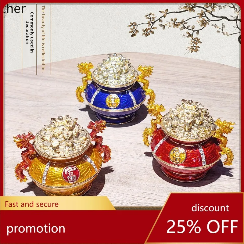 H1 Alloy Enamel Jewelry Box Chinese Style Creative Home Decor Classical Opening Gift Treasure Bowl Ingot New Year Ornament
H1 Alloy Enamel Jewelry Box Chinese Style Creative Home Decor Classical Opening Gift Treasure Bowl Ingot New Year Ornament