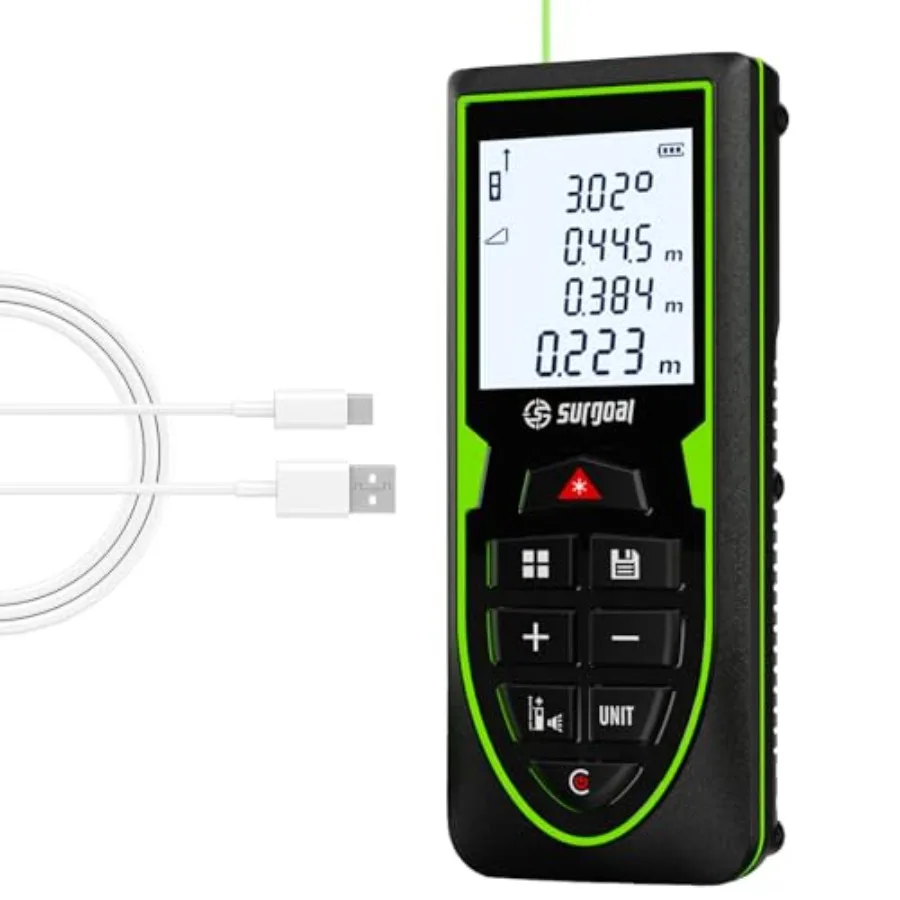 Зеленый лазерный дальномер для строительных и DIY-проектов, цифровой лазерный измеритель с USB-зарядкой, датчиком угла и подсветкой
Зеленый лазерный дальномер для строительных и DIY-проектов, цифровой лазерный измеритель с USB-зарядкой, датчиком угла и подсветкой