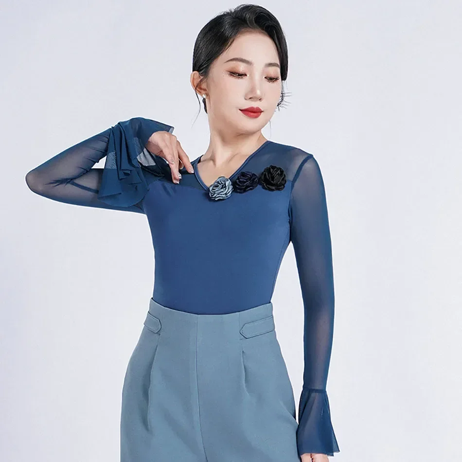 Professional Mesh Long Sleeve V-Neck Latin Dance Bodysuit Ballroom Tops Dance Wear Stage Performance Samba Clothes F1173
Professional Mesh Long Sleeve V-Neck Latin Dance Bodysuit Ballroom Tops Dance Wear Stage Performance Samba Clothes F1173