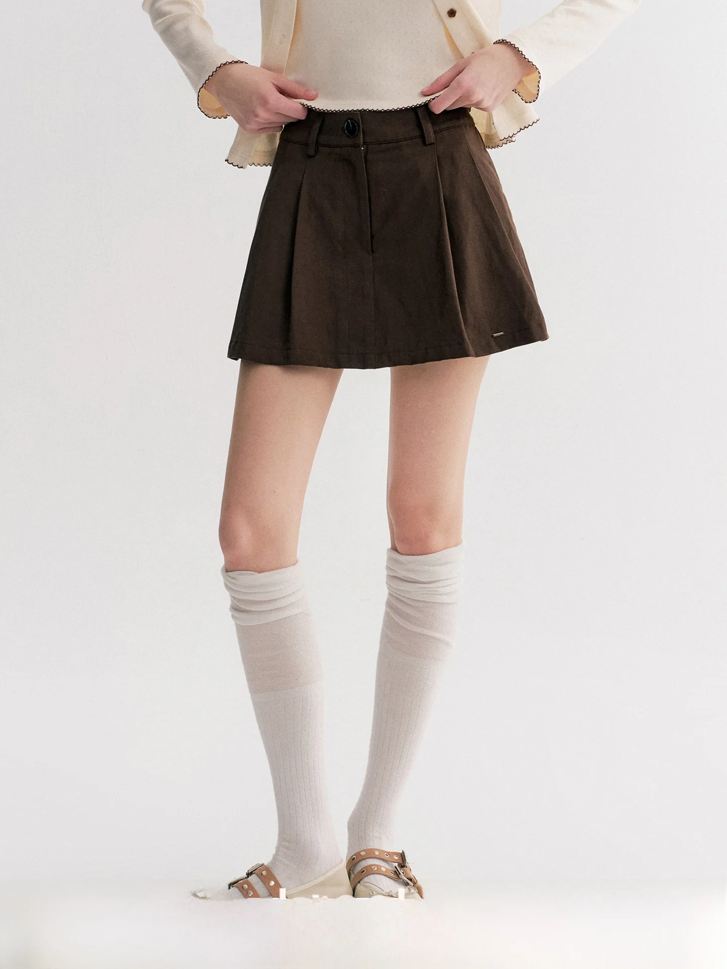 Kroche Casual High Waist A-Line Skirt Double Pleat 65 Day Silk Cotton ort Length f Body Skirt Women's Faion
Kroche Casual High Waist A-Line Skirt Double Pleat 65 Day Silk Cotton ort Length f Body Skirt Women's Faion