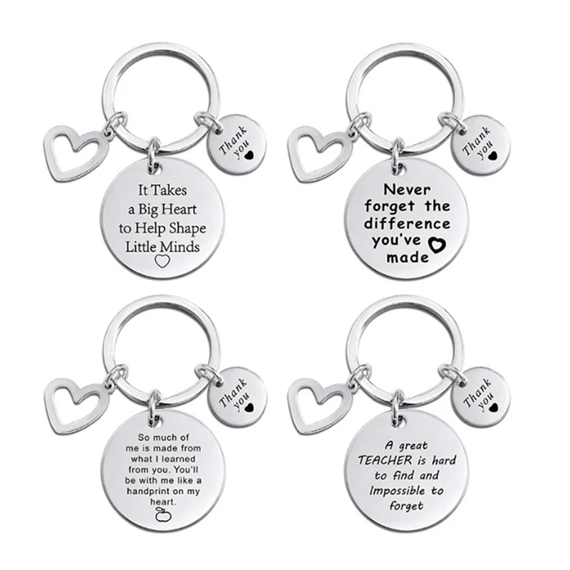 4Pcs Student Teacher Gift Accessory Parts Stainless Steel Embossed Metal Keychain
4Pcs Student Teacher Gift Accessory Parts Stainless Steel Embossed Metal Keychain