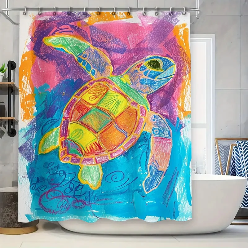 Colorful Turtle Shower Curtain Waterproof Fabric for Bathrooms Decor 6 Hooks Included (Blue)
Colorful Turtle Shower Curtain Waterproof Fabric for Bathrooms Decor 6 Hooks Included (Blue)