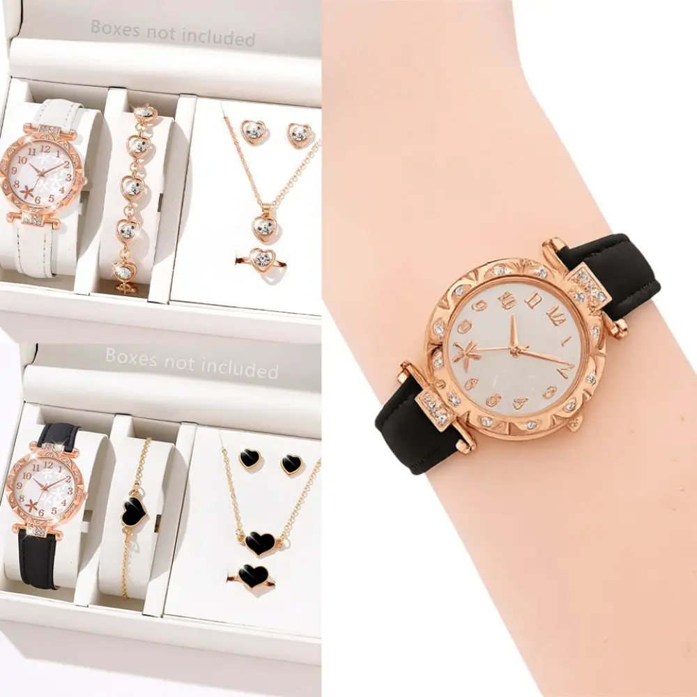 Rhinestones Ladies Diamond Inlay Quartz Watches Starfish Dial Leather Strap Quartz Wristwatch Electronic Watch Bracelet Set
Rhinestones Ladies Diamond Inlay Quartz Watches Starfish Dial Leather Strap Quartz Wristwatch Electronic Watch Bracelet Set