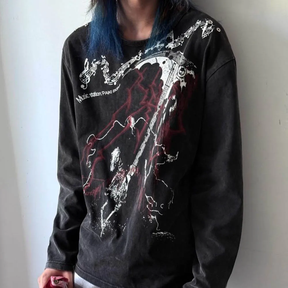 Men's Y2k Graphic Long-Sleeved T-Shirt Japanese Vintage Fashion Trend Street Hip-Hop Loose Breathable Casual Niche Men's Tops 
Men's Y2k Graphic Long-Sleeved T-Shirt Japanese Vintage Fashion Trend Street Hip-Hop Loose Breathable Casual Niche Men's Tops