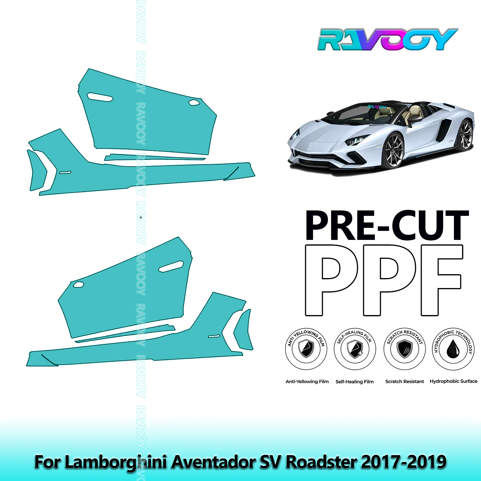 For Lamborghini Aventador SV Roadster 2017-2019 8.5mil Pre-Cut PPF Door & A/B Pillar Kit TPU Paint Protection Film Set
For Lamborghini Aventador SV Roadster 2017-2019 8.5mil Pre-Cut PPF Door & A/B Pillar Kit TPU Paint Protection Film Set