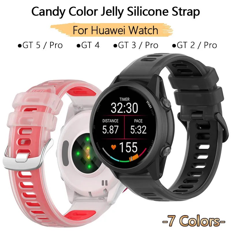 Для Huawei Watch GT 5 4 3 2 Pro 42 мм 46 мм SmartWatch желейный силиконовый ремешок ярких цветов, матовый полупрозрачный ремень, браслет 
Для Huawei Watch GT 5 4 3 2 Pro 42 мм 46 мм SmartWatch желейный силиконовый ремешок ярких цветов, матовый полупрозрачный ремень, браслет