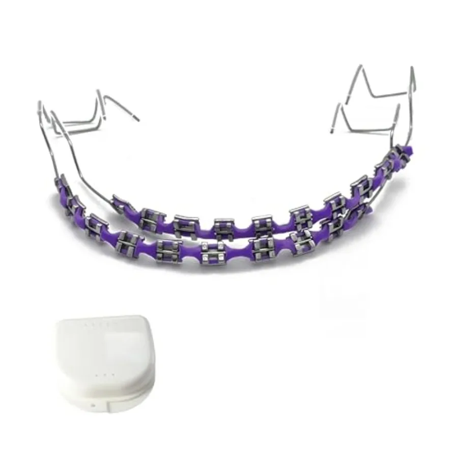 1-Set Temporary Tooth Decoration with Metal Wires, Metal Brackets and Orthodontic Ligature Ties, Ideal for Orthodontists to Exp
1-Set Temporary Tooth Decoration with Metal Wires, Metal Brackets and Orthodontic Ligature Ties, Ideal for Orthodontists to Exp