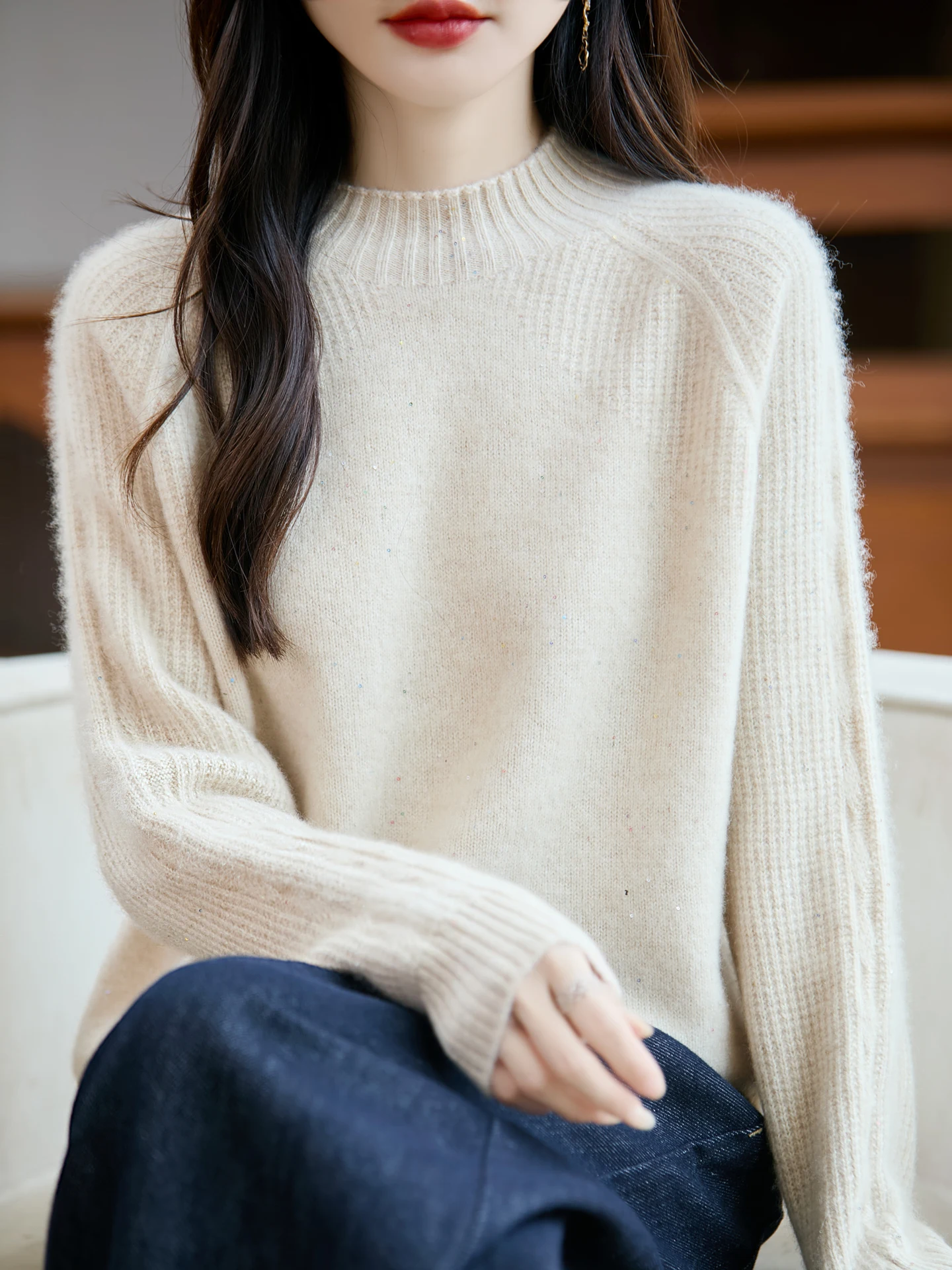 Women's Autumn Winter Mock Neck Long Sleeve Pullover Sweater 100% Merino Wool Soft Basic Bottoming Knitwear Female Top
Women's Autumn Winter Mock Neck Long Sleeve Pullover Sweater 100% Merino Wool Soft Basic Bottoming Knitwear Female Top