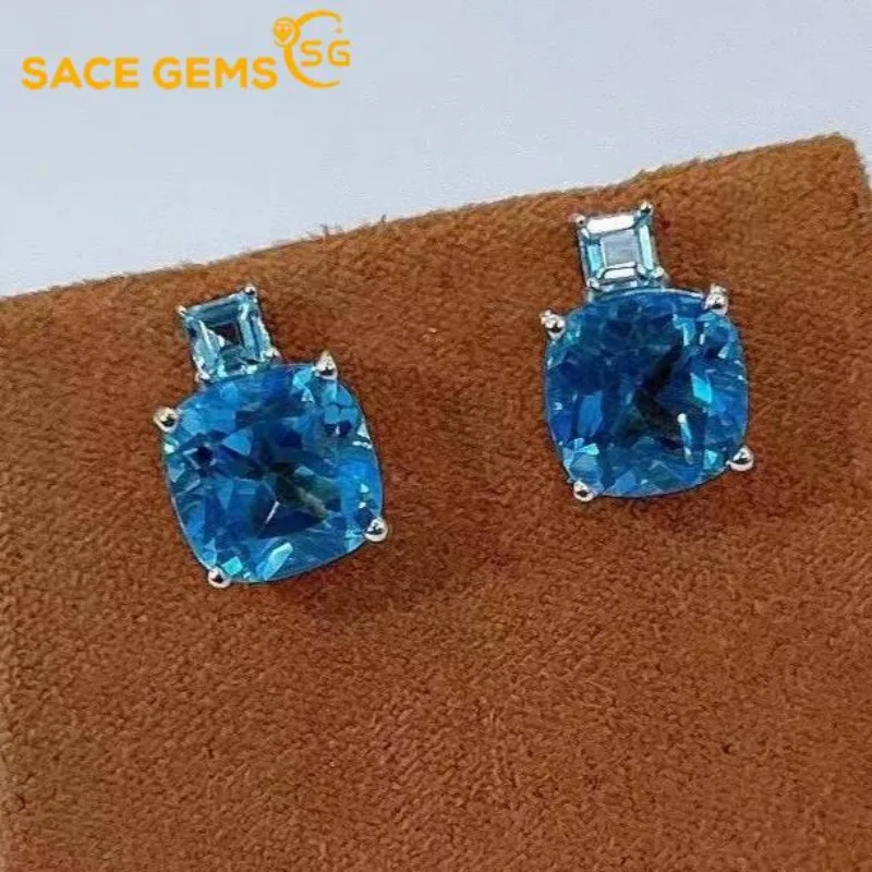 SACEGEMS 925 Sterling Silver Earrings for Women 8MM Natual Swiss Blue Topaz Stud Earrings Engagement Cocktail Party Fine Jewelry
SACEGEMS 925 Sterling Silver Earrings for Women 8MM Natual Swiss Blue Topaz Stud Earrings Engagement Cocktail Party Fine Jewelry