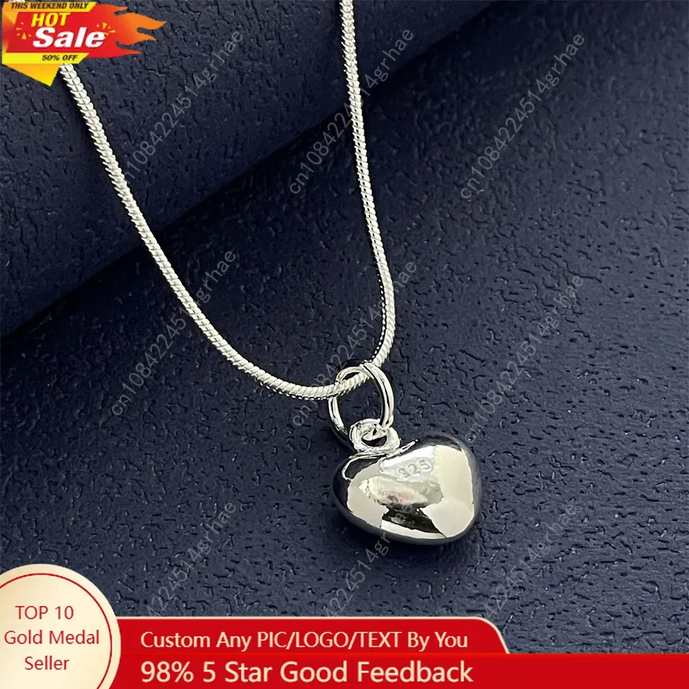 925 Sterling Silver Heart Pendant Necklace, Ladies Simple Luxury Banquet Wedding Festival Birthday Jewelry Gift
925 Sterling Silver Heart Pendant Necklace, Ladies Simple Luxury Banquet Wedding Festival Birthday Jewelry Gift