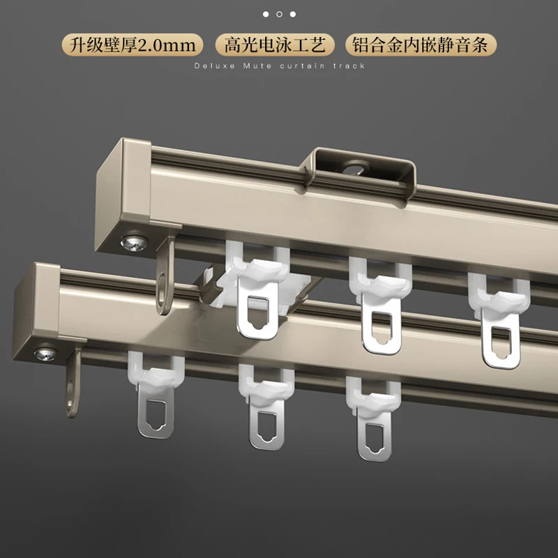 2MM thickened heavy duty slide rail aluminum alloy double silent curtain track curtain slide curtain straight rail
2MM thickened heavy duty slide rail aluminum alloy double silent curtain track curtain slide curtain straight rail