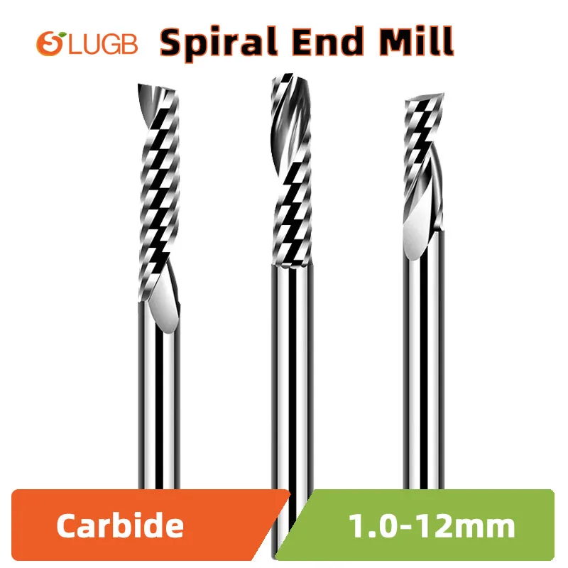 Спиральная концевая фреза SLUGB, хвостовик 3,175-8 мм, однофлейтовая фреза с ЧПУ, 3D гравировальный резак для акрилового дерева, алюминия
Спиральная концевая фреза SLUGB, хвостовик 3,175-8 мм, однофлейтовая фреза с ЧПУ, 3D гравировальный резак для акрилового дерева, алюминия