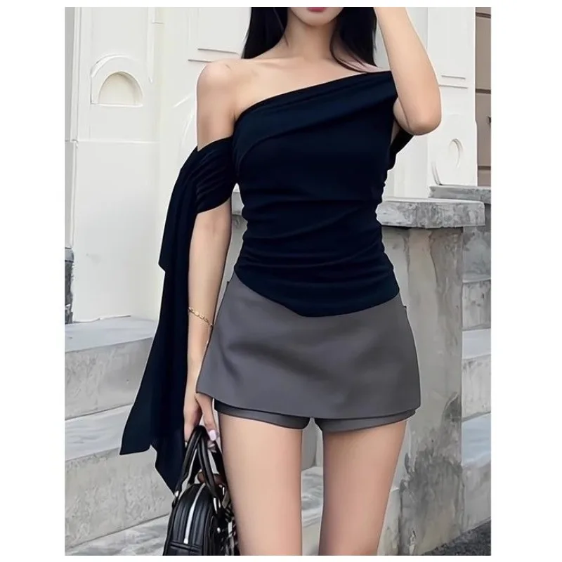 Sexy Spice Girl Shoulder Short Sleeve T-Shirt Women's Summer New Ribbon Design Slim Skinny Chic Top
Sexy Spice Girl Shoulder Short Sleeve T-Shirt Women's Summer New Ribbon Design Slim Skinny Chic Top