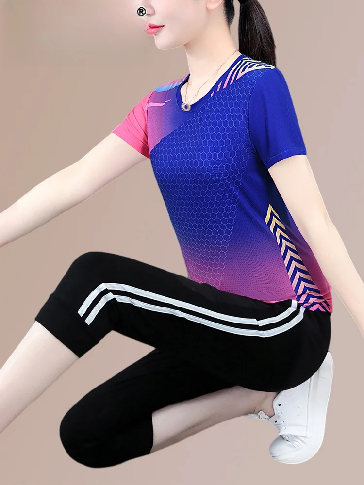 TUCANO Qui Dry Sportswear Set Women Summer Thin ort Sve Breathable Seven-Foot Pants Two-Piece Set Comfortable round Ne
TUCANO Qui Dry Sportswear Set Women Summer Thin ort Sve Breathable Seven-Foot Pants Two-Piece Set Comfortable round Ne