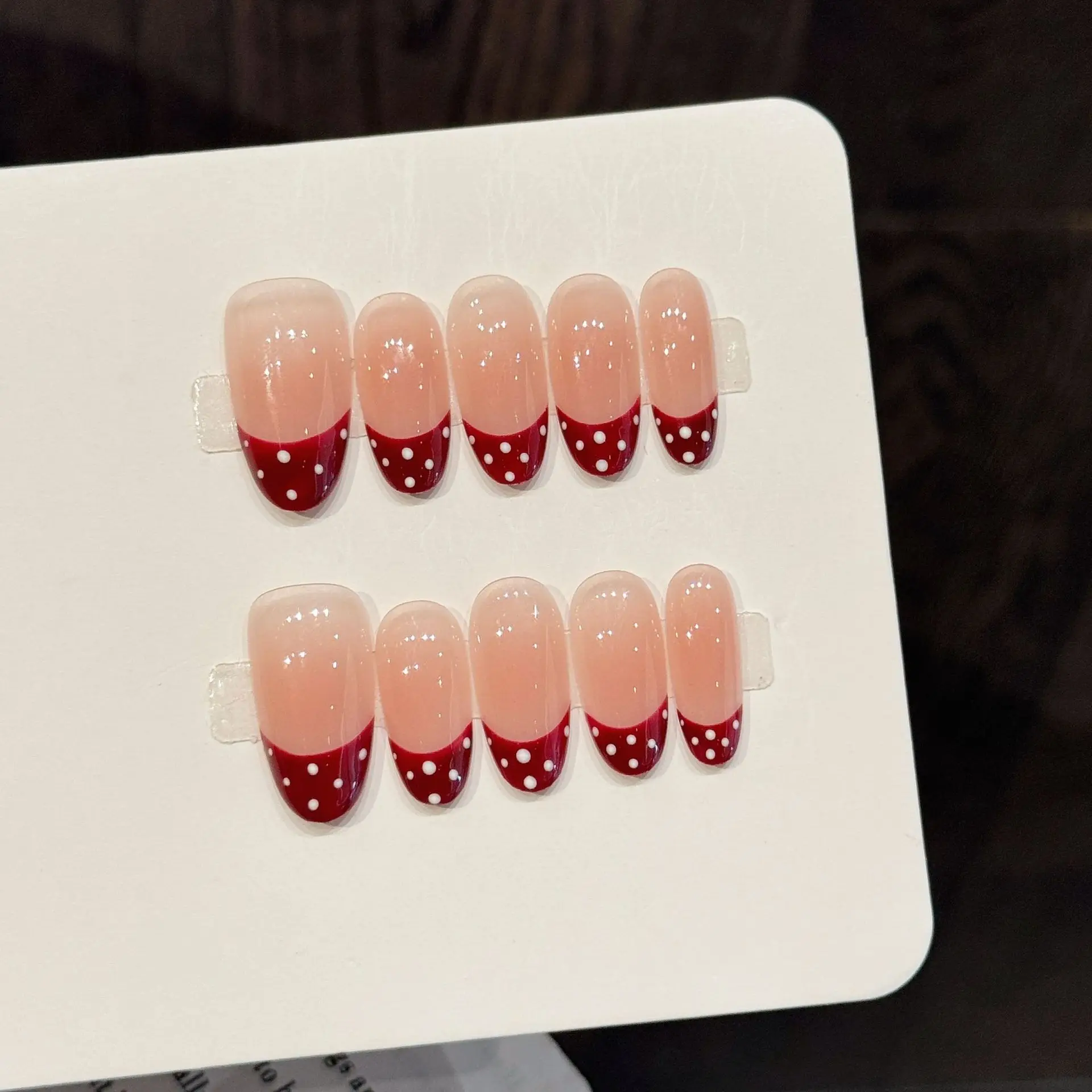 10pcs Red French Almond Handmade Press on Nails Wine Red Polka Dot Starry Night Cat Eye Fake Nail For Women&Girl False Nail Art
10pcs Red French Almond Handmade Press on Nails Wine Red Polka Dot Starry Night Cat Eye Fake Nail For Women&Girl False Nail Art