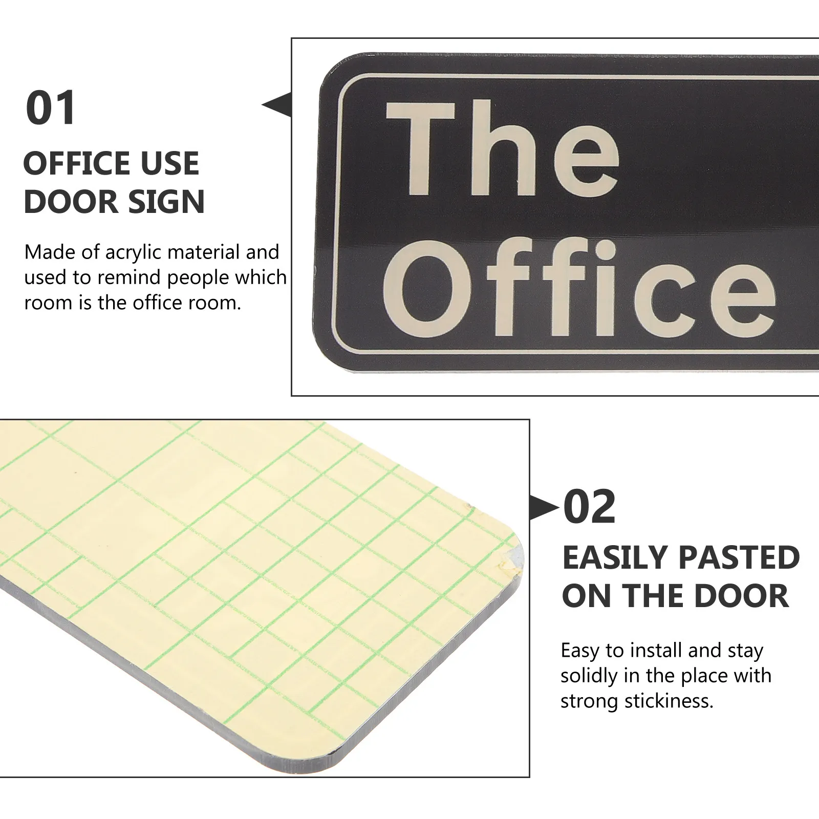 Premium PVC Office Door Sign Self-Adhesive No Drill Required Strong Adhesion Quick Stick Smooth Surface Office Room
Premium PVC Office Door Sign Self-Adhesive No Drill Required Strong Adhesion Quick Stick Smooth Surface Office Room