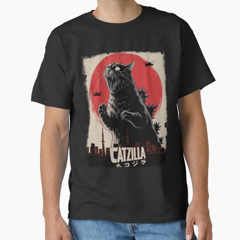 Catzilla Black Cat Kaiju Japanese Monster Attack King of the meowsters Anime movie cat lover gift T shirt Large size Tops
Catzilla Black Cat Kaiju Japanese Monster Attack King of the meowsters Anime movie cat lover gift T shirt Large size Tops