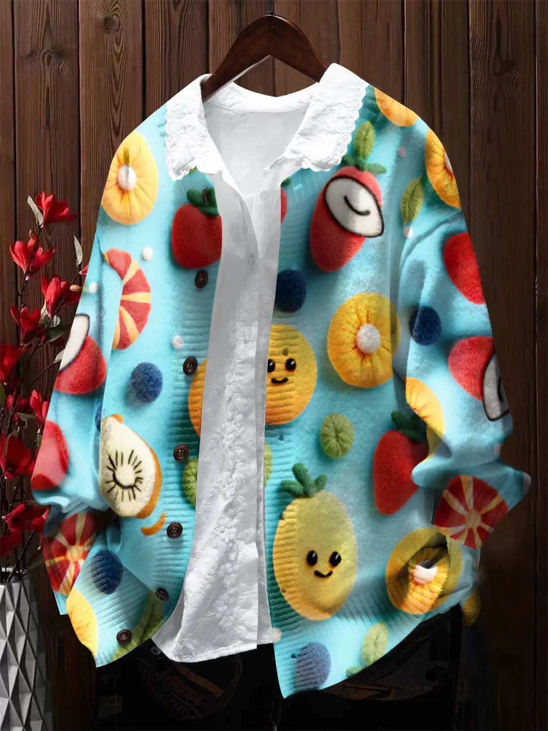 American Aesthetic Cute Fruit Printing Cardigan Boho Sweater Coats Loose Long Sleeve Jacket Autumn Winter Outerwear French Style
American Aesthetic Cute Fruit Printing Cardigan Boho Sweater Coats Loose Long Sleeve Jacket Autumn Winter Outerwear French Style