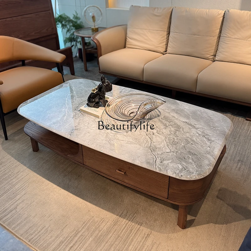 Solid wood coffee table marble light luxury high sense modern simple creative living room
Solid wood coffee table marble light luxury high sense modern simple creative living room