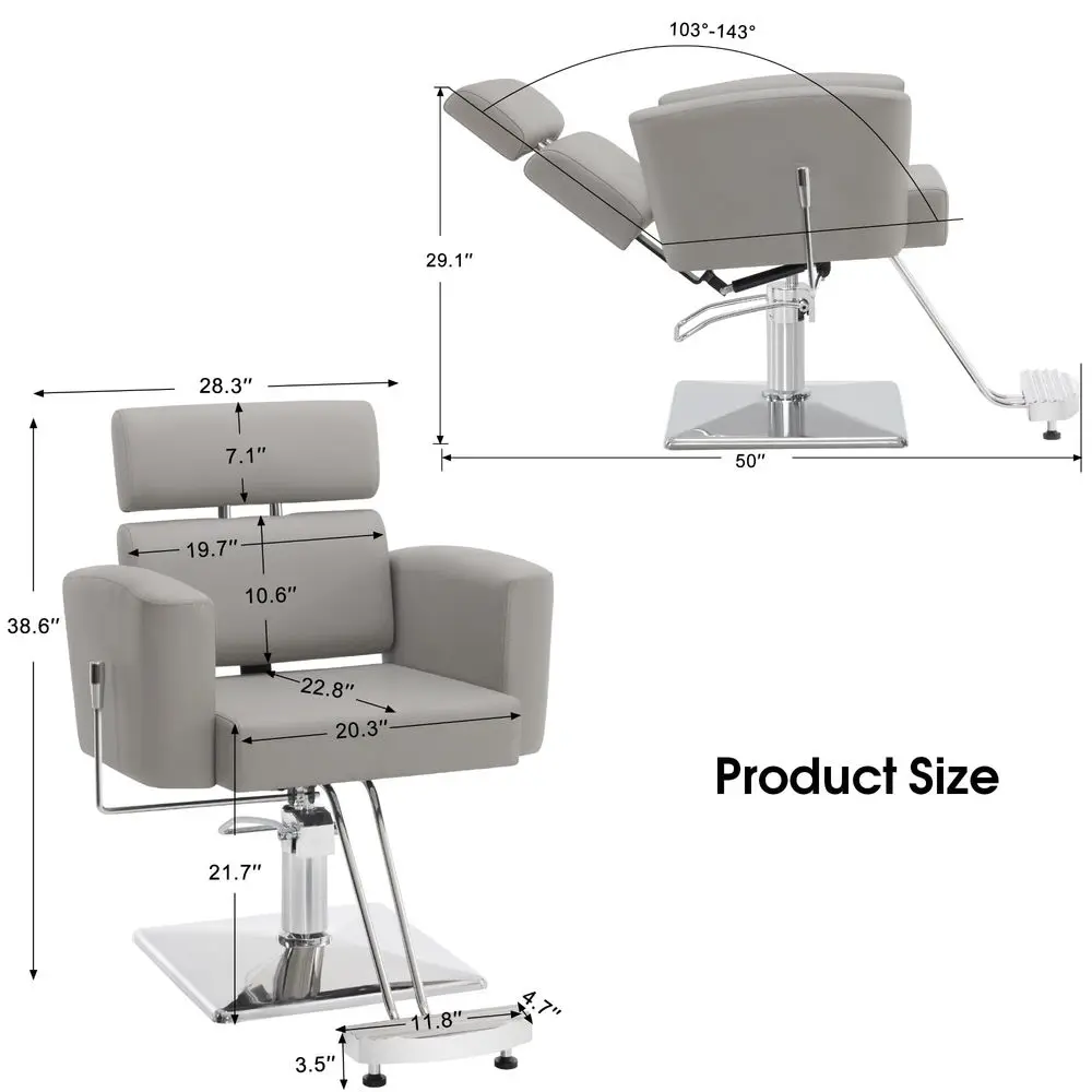 Classic Barber Chair with Hydraulic Pump, Professional Reclining Salon Chair for Hair Stylist, Barbershop, Home Salon, Spa Styl
Classic Barber Chair with Hydraulic Pump, Professional Reclining Salon Chair for Hair Stylist, Barbershop, Home Salon, Spa Styl