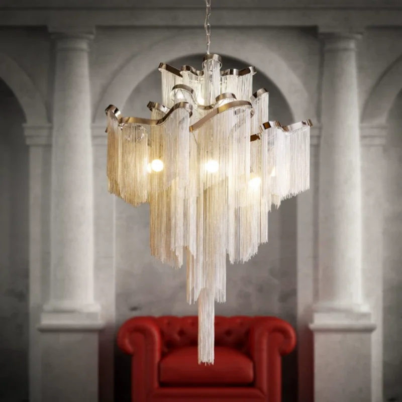Italian tassel minimalist creative postmodern living room hall staircase chandelier duplex villa chandelier
Italian tassel minimalist creative postmodern living room hall staircase chandelier duplex villa chandelier