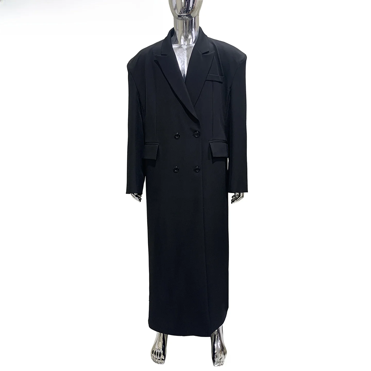 Black Oversize Long Men's Windbreaker Jacket Shoulder Pads Handsome Casual High-End Feel 2025 New Style Polyester Fiber
Black Oversize Long Men's Windbreaker Jacket Shoulder Pads Handsome Casual High-End Feel 2025 New Style Polyester Fiber